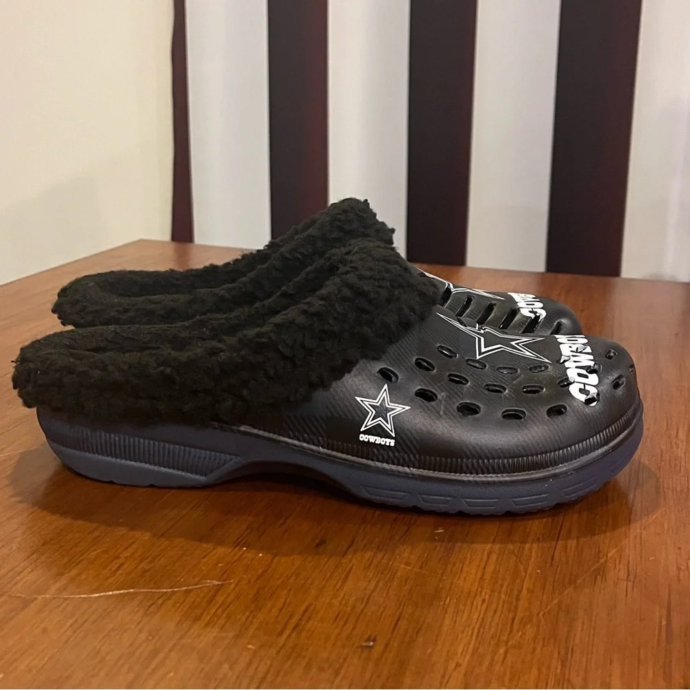 Foco Dallas Cowboys Fleece Lined Clogs Shoes Mens Size 7-8